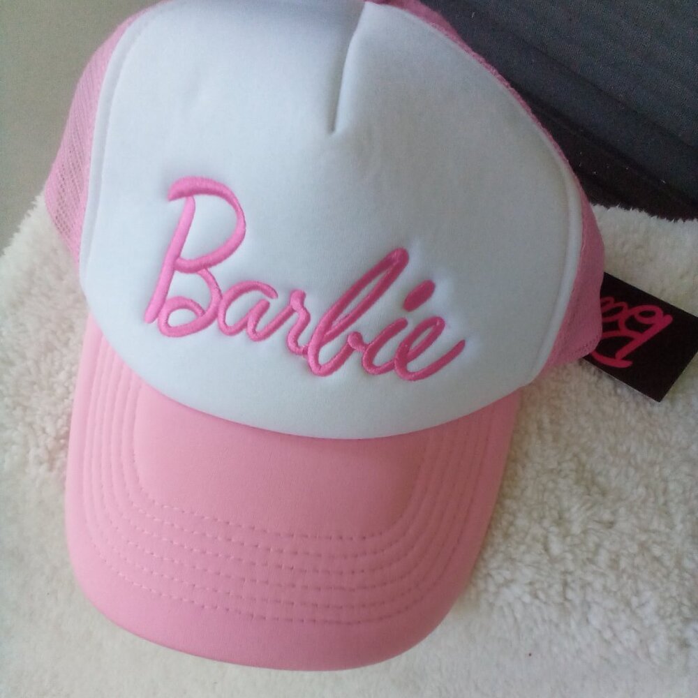 Barbie Pretty Pink & White Mesh Back Hat NWT Official